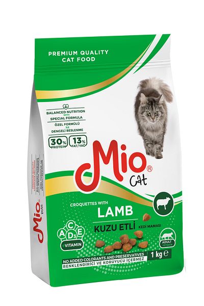 MİO Box Dry cat food❤️, Premium, 15 Bags x 1 Kg, granules, Mio Cat, cat food⭕, with lamb