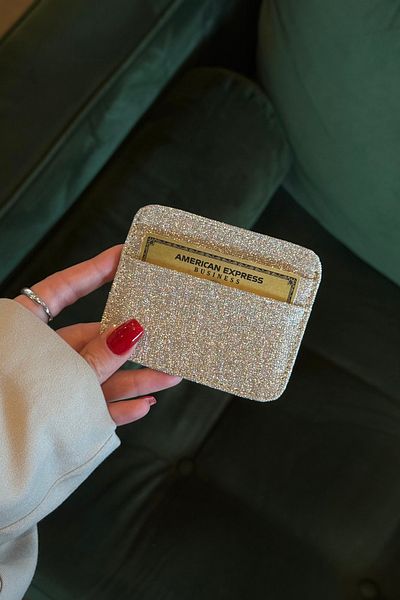 klovi Imported Leather Silvery Card Holder
