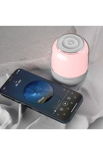 DUDAO Wireless Speaker, Bluetooth 5.0, 5 W, 1200 mAh Battery, RGB Lighting, LED, TF/SD Card Reader - White