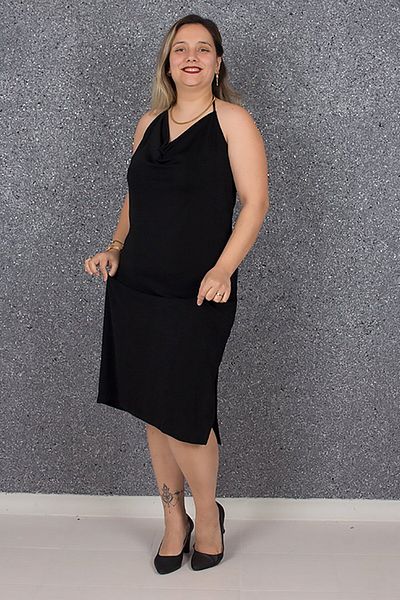 Truva XXL Plus Size Halter Backless Candy Fabric Dress