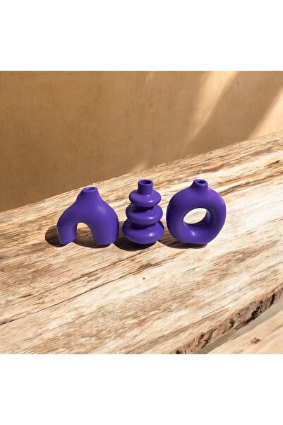 lambader Minimal Üçlü Süs Takım, Vazo, Ev Dekorasyon Ürünü, Hediyelik Ev Eşyası, Biblo Süs (10CM)