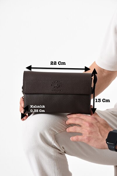 Westpolo Vegan Deri Erkek El Çantası - Kahverengi