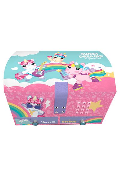 UNICORN Cutie muzicala cu cifru si compartimente secrete, 20x14x12 cm, multicolor, Unicorn