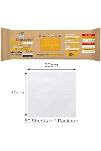 Sleepy Easy Clean Biodegradable Surface Cleaning Wipes – 50 XL Wipes, Clove & Cinnamon Scent, Natu