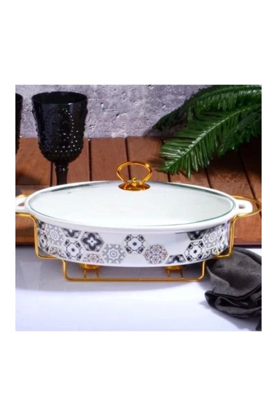 Kosova TWN018 Porselen Telli Oval Tencere 39 Cm