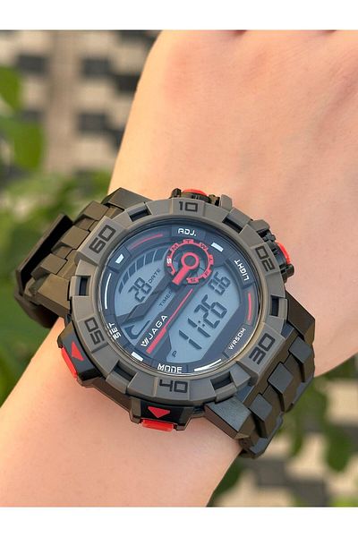 Jaga Digital 2 Years Warranty Alarm+Stopwatch+Light and Calendar 5 Atm Young Sports Men's Wristwatch Jg002