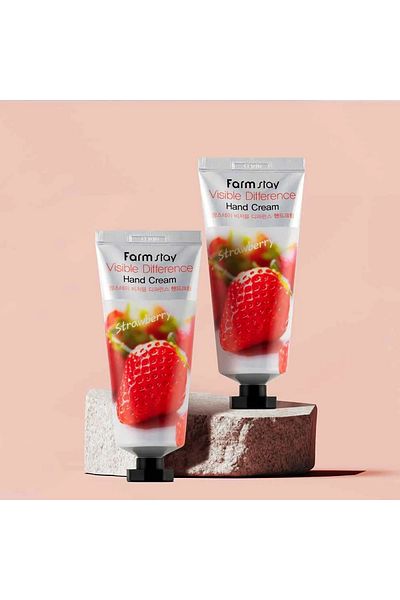 Farmstay Strawberry Hand Cream, Visible Difference, Farm Stay, 100g