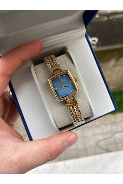 Reward Steel Gold Color Small Case Square Waterproof Vintage Model Women's Wristwatch