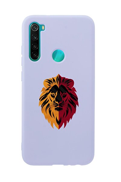 mooodcase Xiaomi Redmi Note 8 Uyumlu Sarı Kırmızı Aslan Desenli Premium Silikonlu Telefon Kılıfı