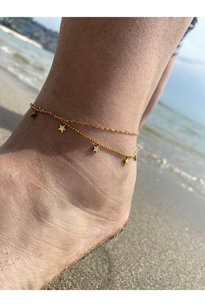 kurukafagift Anklet Steel Star Figured Double Adjustable Model