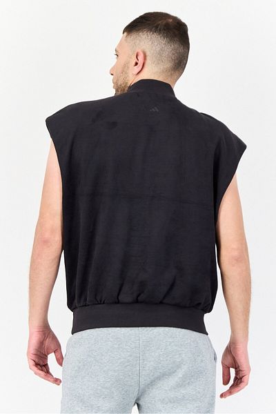 adidas Men Sportswear Fit Sleeveless Basketball Sweatshirt, Black