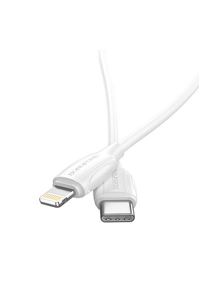 Borofone USB Type-C / Lightning USB-C Data and Charging Cable for iPhone 14 13 12 11 Pro Max Mini 2 M - White