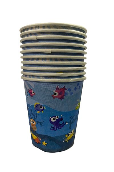 KENT Patterned Cardboard Cups 10 Pieces Party Birthday