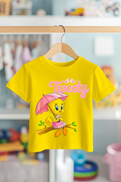 BookOrBook Tricou pentru copii Tweety on Tree Branch 100% bumbac de calitate ...