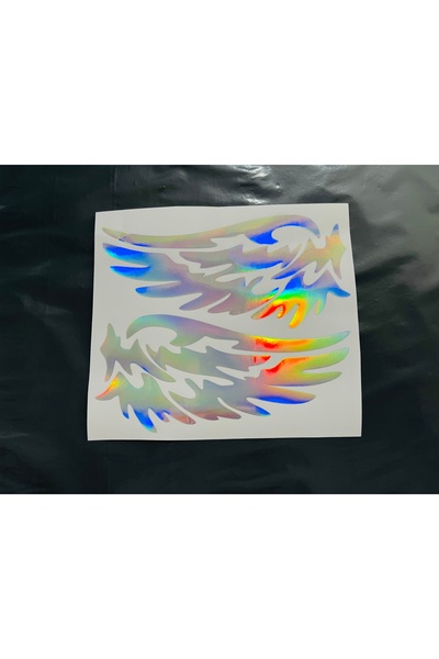 İŞCAN MOTOR Kanat Sticker Hologram Sağ Sol Takım 14x7cm