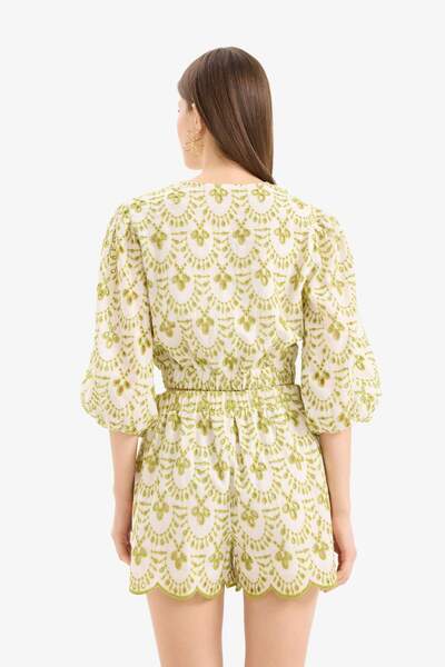 DeFacto Gemustertes, besticktes Brode Beach Top-Fall in Love C6172AX25SM