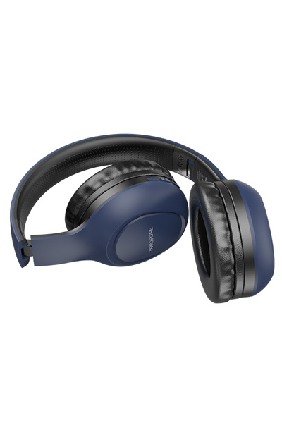 Borofone Căști supraauriculare BO19, wireless, Bluetooth 5.3, microfon, autonomie baterie 20 de ore, albastre