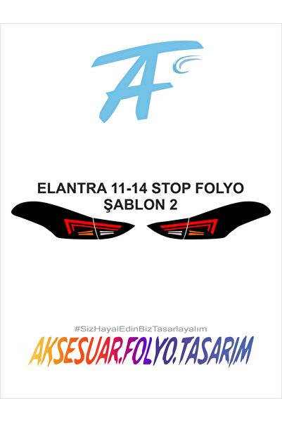 aksesuar folyo tasarım Hyundai Elantra 2011-2014 Stop Foil