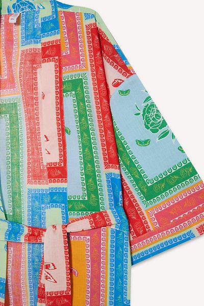 DeFacto Regular Fit Patterned Belted Cotton Kimono-Fall in Love D0453Ax25Sp