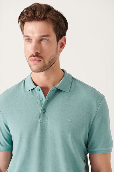 Avva Pánské vodově zelené 100% bavlna Cool Polo tričko s límečkem E 001004