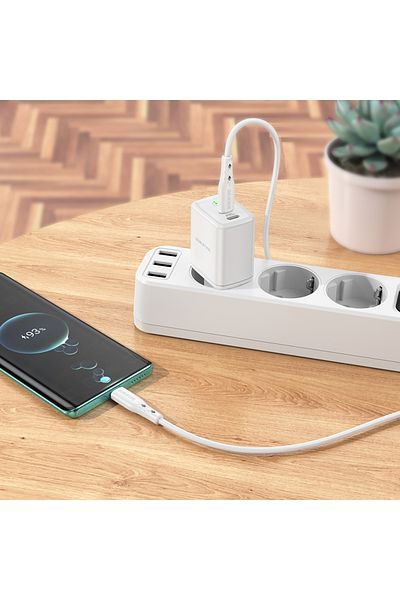 Borofone Qc 3.0 Bn9 Reacher Pd 35w 2 X Usb-c (PD/PPS/QC/AFC/FCP) Power Adapter - White