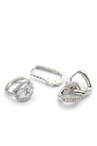 Royaleks 3-Piece Hoop Earrings - Silver