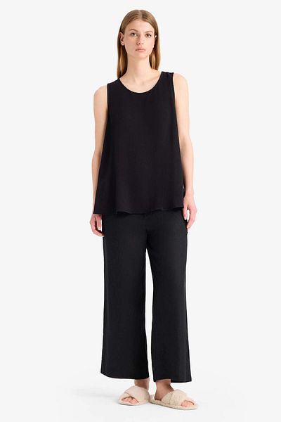 DeFacto Regular Fit Rundhalsausschnitt Ärmellos Schwarz Strand Top-fall In Love D9762ax25sm