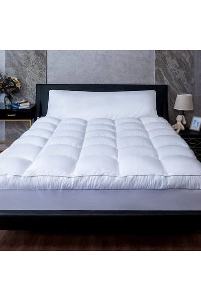Gerenic 14cm Microfiber Mattress Topper with Full Elastic Microfiber Frame - White - Choose Size