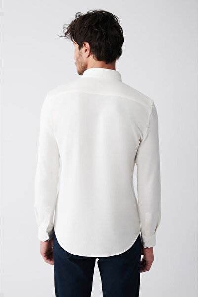 Avva Men's White Easy-Iron Cotton Shirt A31Y2016