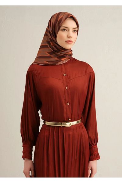 Armine Μεταξωτό κασκόλ Tivil 9325-24 Claret Red Mixed Pattern