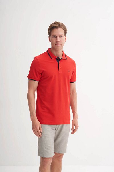 Cazador Polo Neck Red Men's T-Shirt 4614