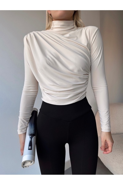 peralist Γυναικεία μπλούζα με μακρύ μανίκι από ύφασμα Sandy με κορδόνι