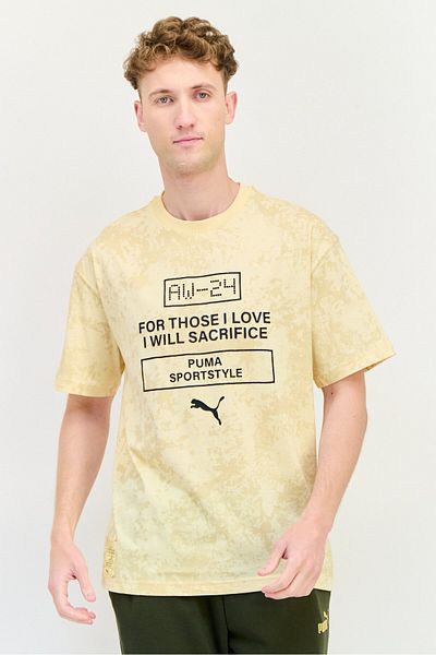 Puma X Davido Men Sportswear Fit Short Sleeves Outdoor T-shirt, Beige