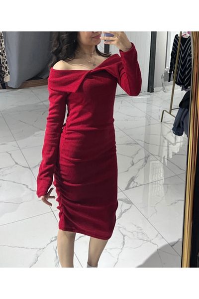 Lotus Handkerchief Collar Shirred Detail Dress