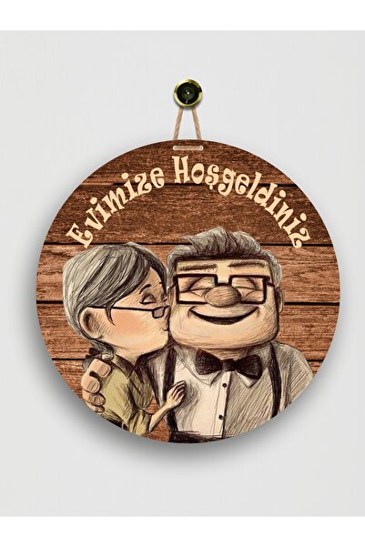 HomeJamin Modern Dekoratif Mutlu Sevimli Çift Ahşap Kapı Süsü