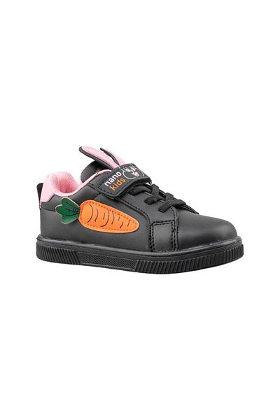 Liger Pantofi Sport pentru Copii - Iepure, Siret si Velcro, NEGRU - PULBER