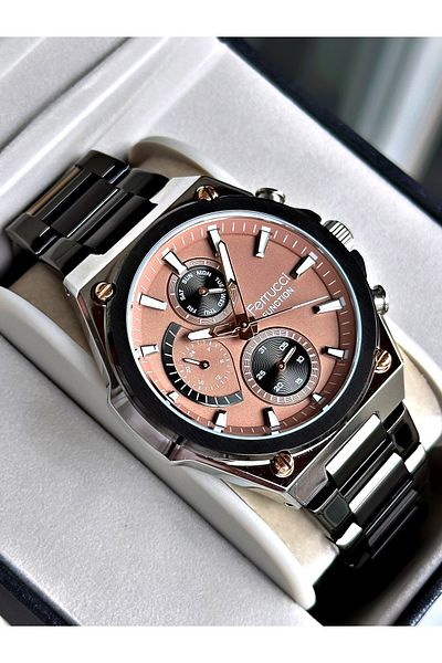Ferrucci Smoked Color Sport Elite Function Guaranteed Men's Wristwatch Bracelet