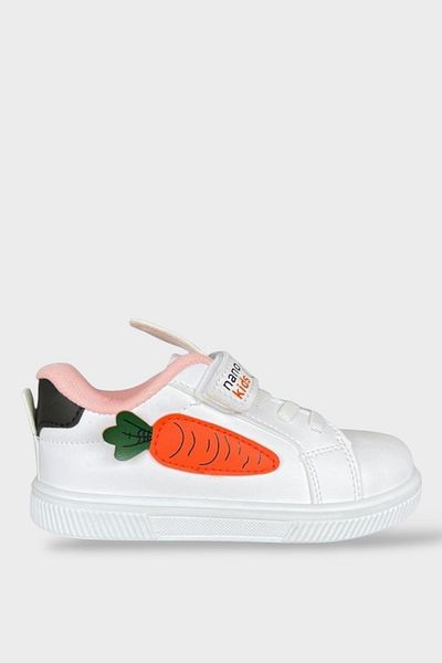 Liger Pantofi sport pentru copii White Powder - Iepure, șireturi și Velcro