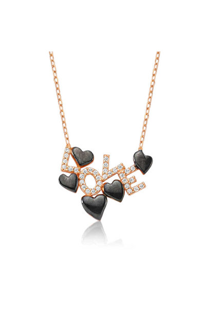 ecepazarlama Ni̇dam Buti̇k Silver Love Written Heart Necklace