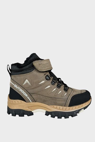 Liger Velcro Zippered Wool Inner Cold Proof Outdoor Daily Παιδικές Μπότες MINK - ΜΑΥΡΟ