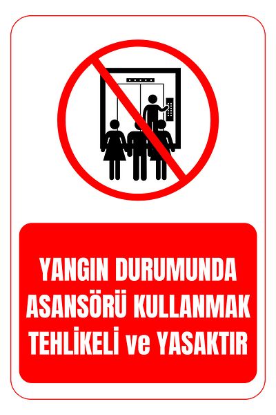 Girl Power 35 X 50 Elevator Use Prohibited in Case of Fire Warning Sign 3 mm Foil Printing on Dekota