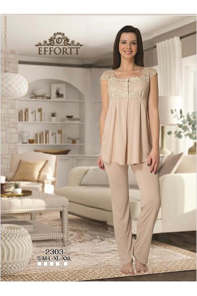 EM&FA TEKSTİL Maternity Maternity Lace Detailed Pajama Set