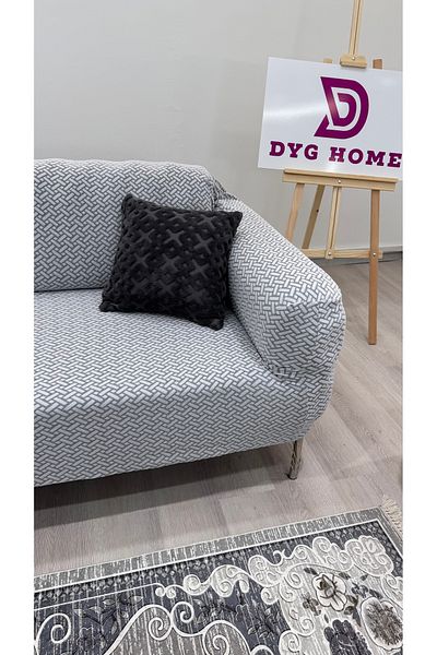dyg home Sofa Cover for Three Seater Sofa and Shield Clincher with Lock