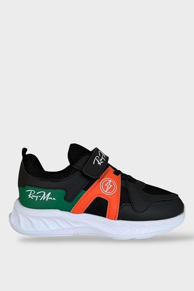 Liger Pantofi sport cu velcro pentru copii NEGRU - PORTOCALIU