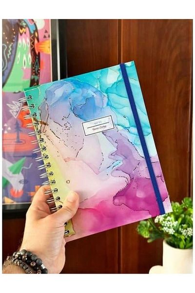 STOREMAX Muartshop Journals Hard Cover Spiral Notebook 17X24 cm 90 Gr. 96 Yp.Striped 871301