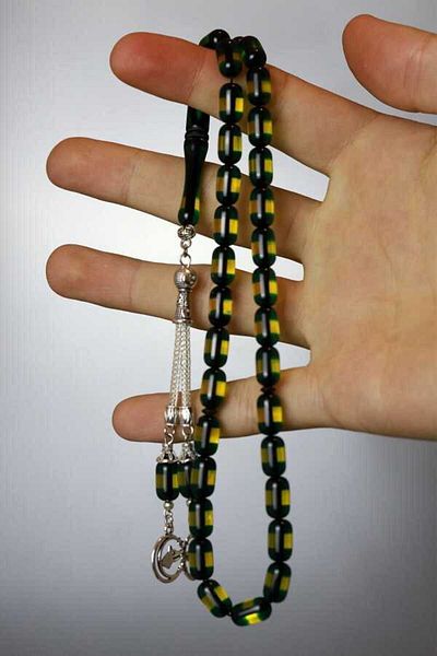 Midyat Gümüş Dünyası Powder Press Amber Prayer Beads
