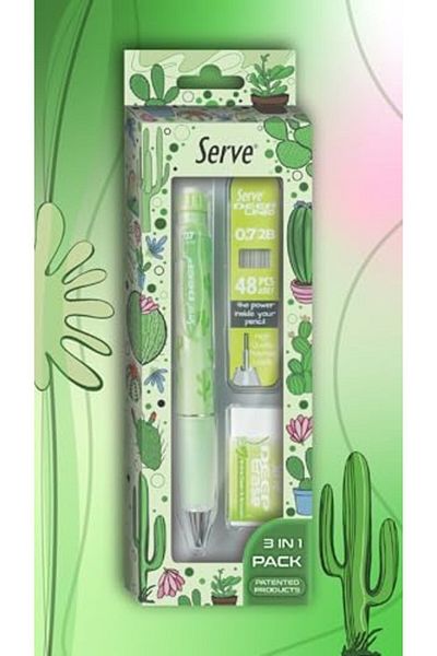 STOREMAX Jvnnastore Nature Patterned Deep Pen, Deep Eraser and Deep Min, 0.7 Mm, Apple Green Trendyfr 646268