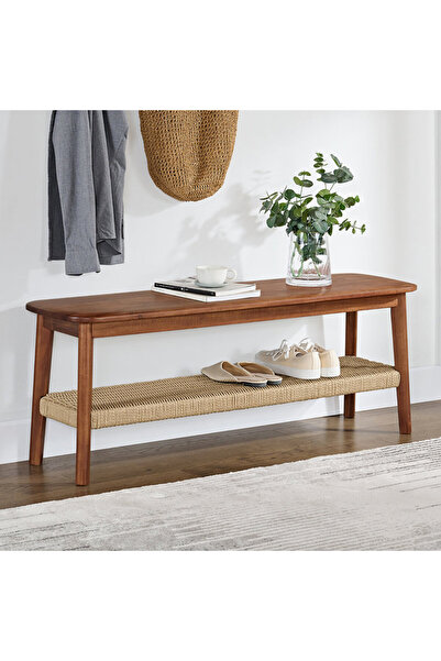 Generic Bench with Storage Shelf 160x40x40CM, Entryway Bench, Classic-looking Elegant Wooden Bench brown