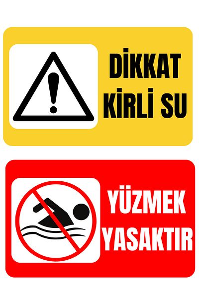 Girl Power 35 X 50 Dirty Water Swimming Prohibited Warning Sign 3 mm Foil Printing on Decota