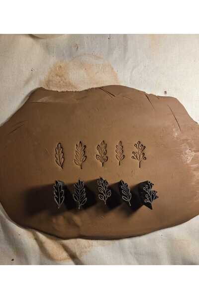 Enbceramic 3 CM 5 ADET YAPRAK BASKISI SERAMİK POLİMER KİL KALIP